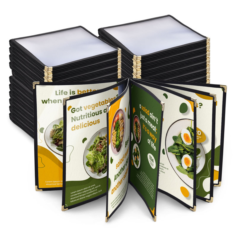 20 Packs 8.5"x14" Restaurant Menu Covers Transparent Holders 7 Pages 14 Views, H 1,2 po x l 11 po x P 9,8 po