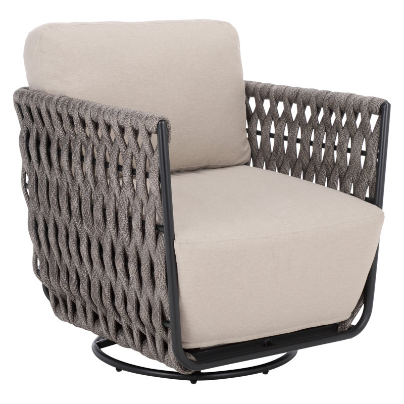  Rope Patio Swivel Chair, Taupe