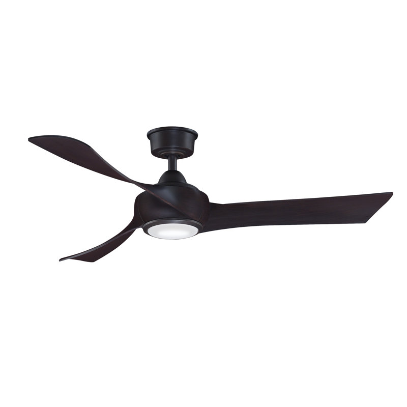 Wrap Custom 52 inch Indoor/Outdoor Ceiling Fan with LED CCT Select Light Kit - Dark Bronze with Dark Walnut blades