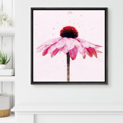 Signe, reproduction d'art sur toile, aquarelle, marguerite rose, fleurs, illustrations, art moderne, rustique, gros plan, pastel coloré pour le salon