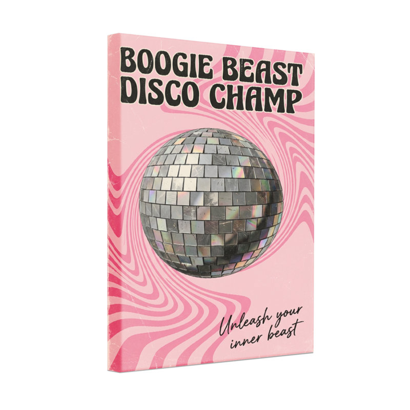 Motif de boule disco abstraite tourbillon rose, H 18 po x l 12 po
