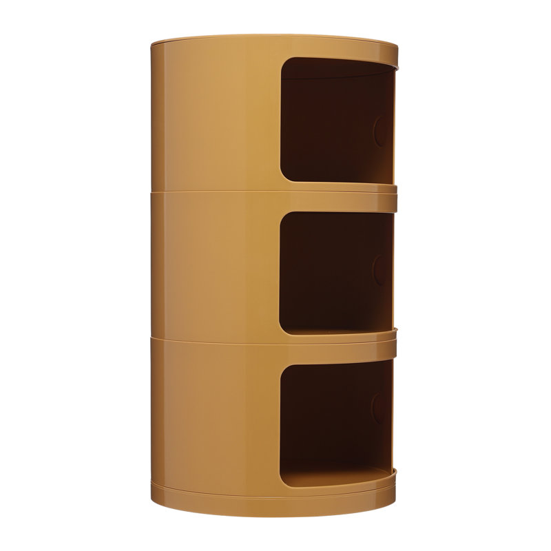 Millian 3-Tier Round Cabinet Drawer Organizer With Storage, Yellow