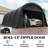 Portable Carport Garage, Fully Enclosed Car Shelter with Galvanized Steel Frame, Dark Gray