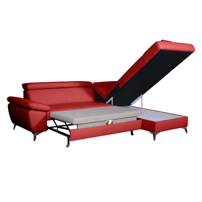 Ashianna 4 Seater Sofa Bed, Right Hand Facing, Red