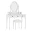 Ensemble de coiffeuse avec miroir à angle réglable, ensemble de coiffeuse et tabouret rembourré-118033024