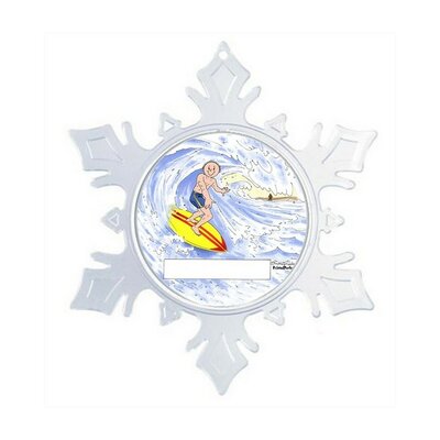 Personalized Friendly Folks Cartoon Snowflake Surfer Christmas Holiday Shaped Ornament -  The Holiday AisleÂ®, 439346D12A3B4C94AC66488717540F96