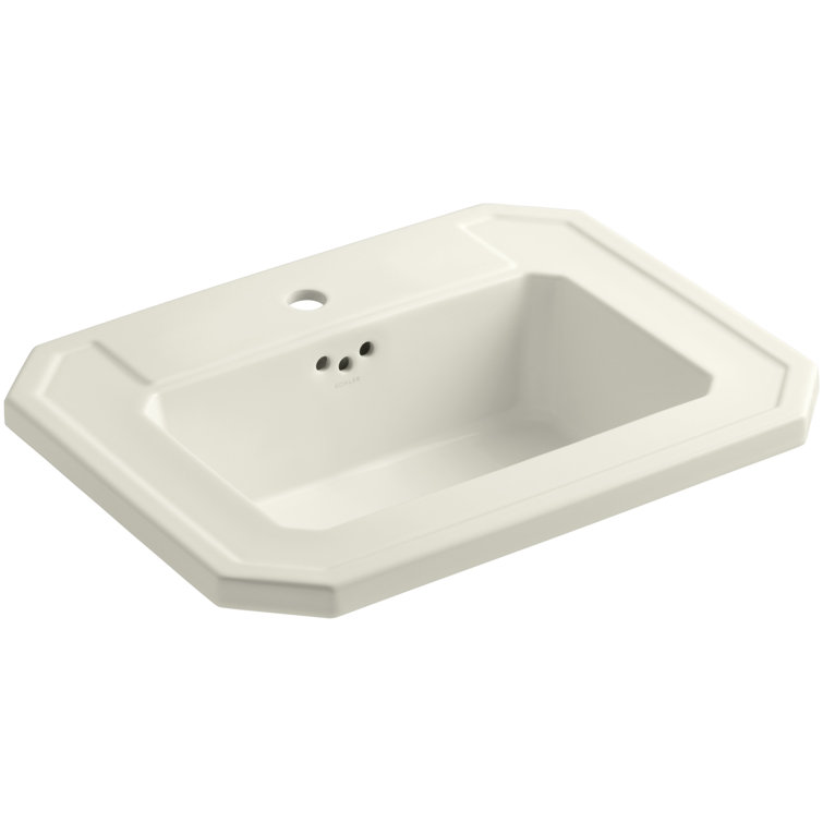 Kathryn® Vitreous China Rectangular Drop-In Bathroom Sink with Overflow