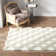 Kaliyanei Diamond Trellis Power Loom Performance Shag Cream Rug