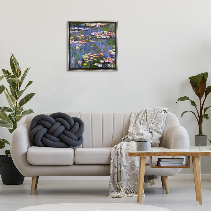 Toile flottante encadrée "Monet", H 25 po x l 25 po, Cadre flottant orme Montalcino
