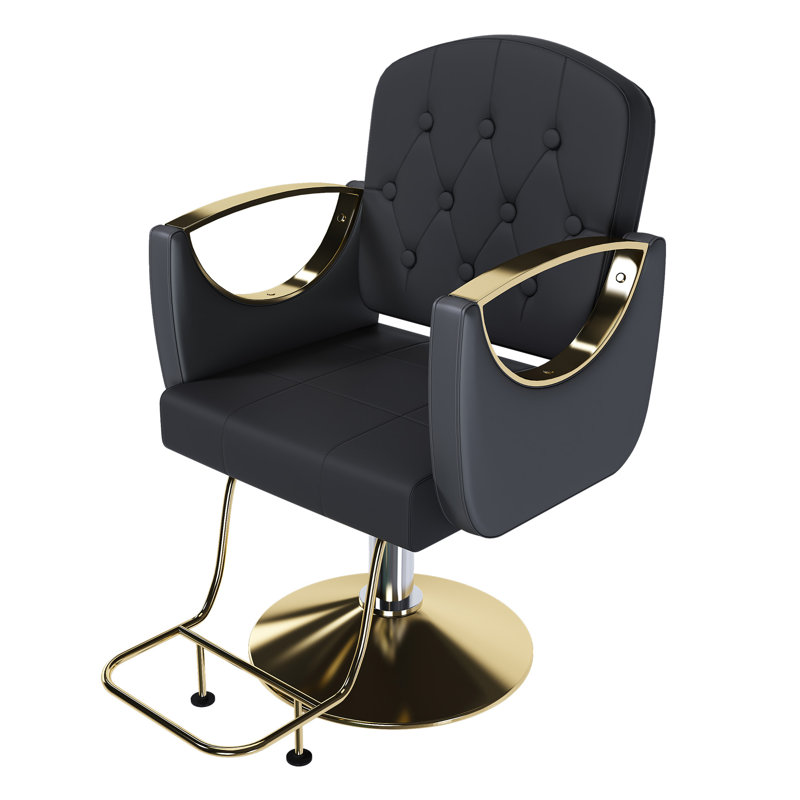 Chaise de salon hydraulique pivotante à 360 ° (paquet simple), Noir