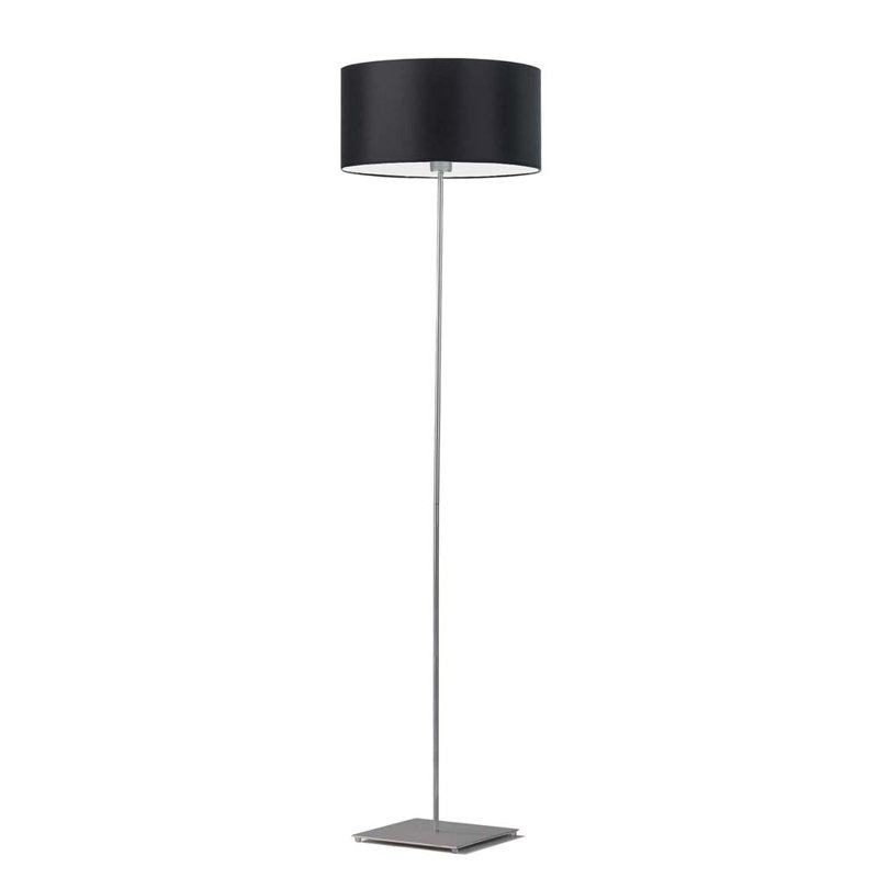 Asawer 156cm Traditional Floor Lamp, Brushed Steel, Black