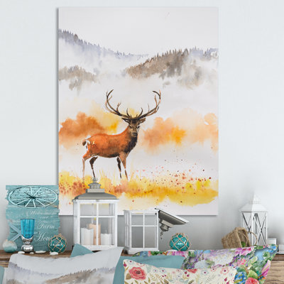 Abstrait cerf avec cornes - reproduction d'art sur toile