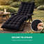ROYALFORD Sun Lounger Cushion 160x50cm | Thin Padded Recliner Chair Cushion | Full Length Garden Sunbed Replacement Pad with Tie Straps | Breathable Fabric Outdoor Patio Deck Chair Support (Pack of 2)-126691399