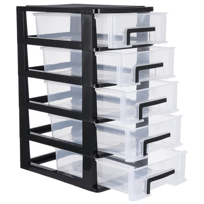 Desk Organizer With Drawer 5 Layers Desktop Storage Organizer Transparent Desk Storage Box Plastic Makeup Organizer For Craft Cosmetics Sundries