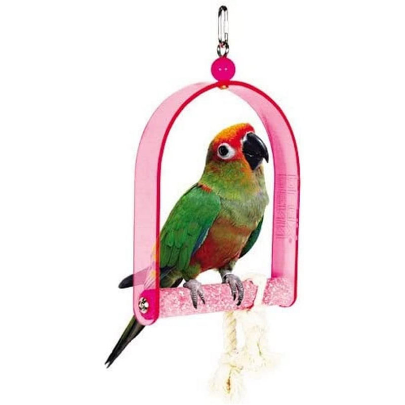 Balançoire en plastique 14,25 po avec perchoir en acrylique pour cage intérieure - les couleurs varient
