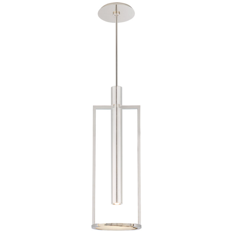 Kelly Wearstler Melange Medium Floating Disc Pendant, 30" H x 10.25" W x 10.25" D, Polished Nickel
