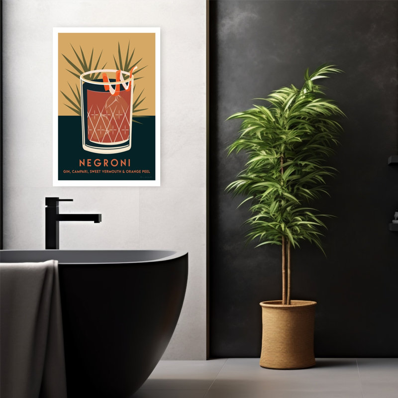 Art rétro rétro, cocktails d'été III, H 24 po x l 16 po