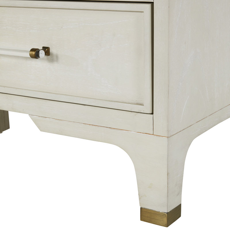 Alexandra 11 Drawer Dresser, Cerused White Light Gray