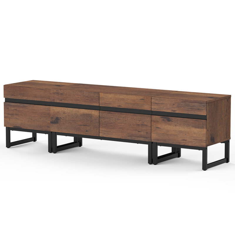 Aadam Modern TV Stand, 4 In 1 Entertainment Center TV Console With Storage Cabinets And Metal Base,Media Console For Living Room