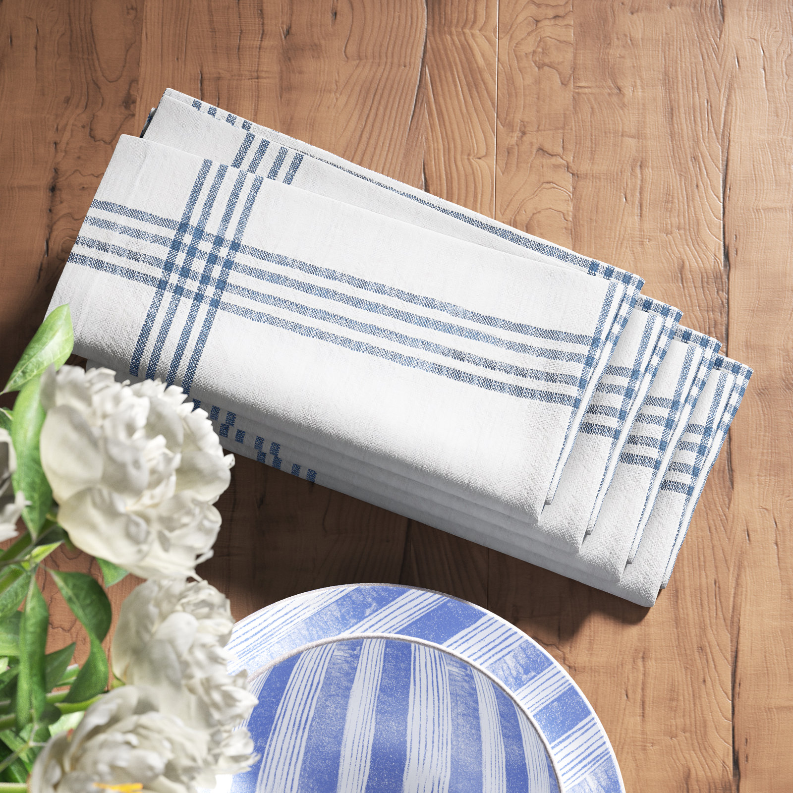 Panna Cotton Napkin, Blue