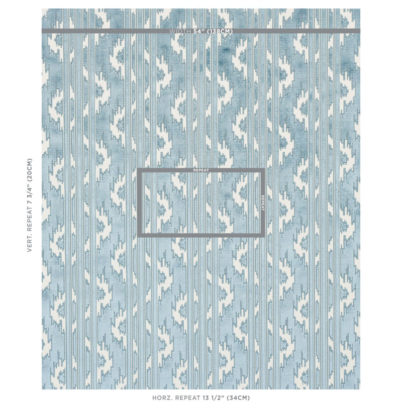 Murat Velvet Fabric, Sky