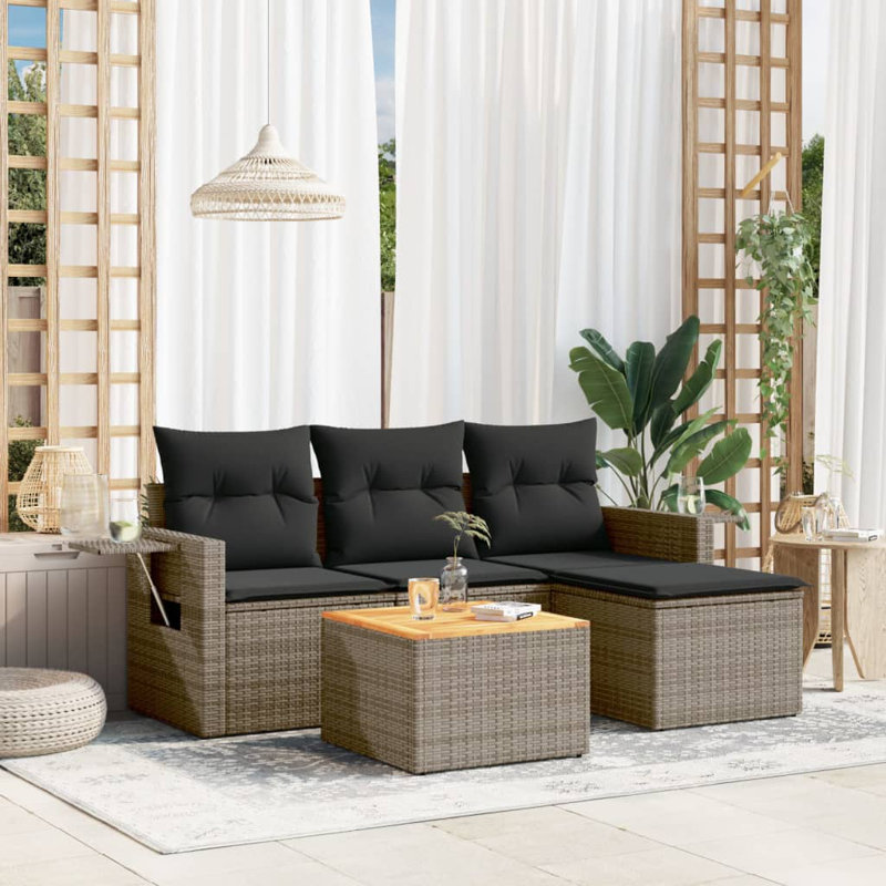 Ensemble de canapé de jardin Vidaxl gris