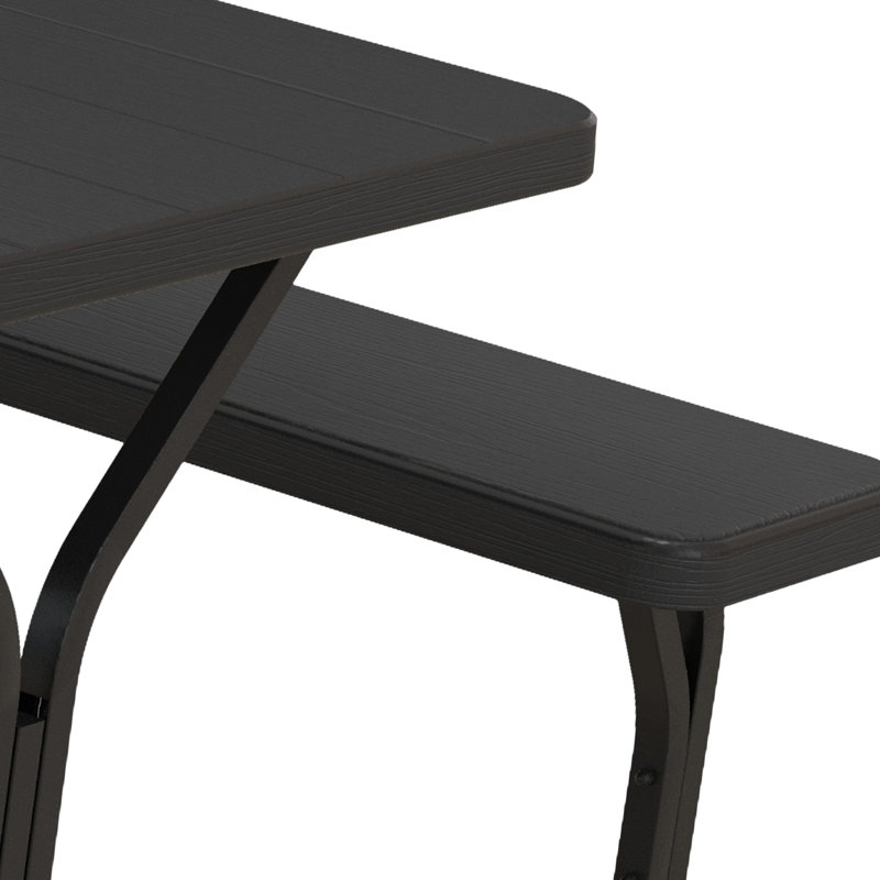 Ensemble de table de pique-nique 6/8 personnes, Noir, H 29 po x L 71 po x l 29 po
