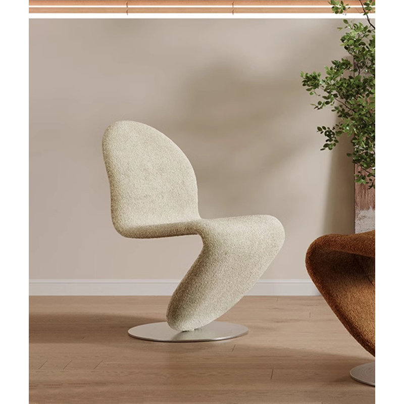 Chaise de salle à manger en acier inoxydable S Modern Design, Blanc