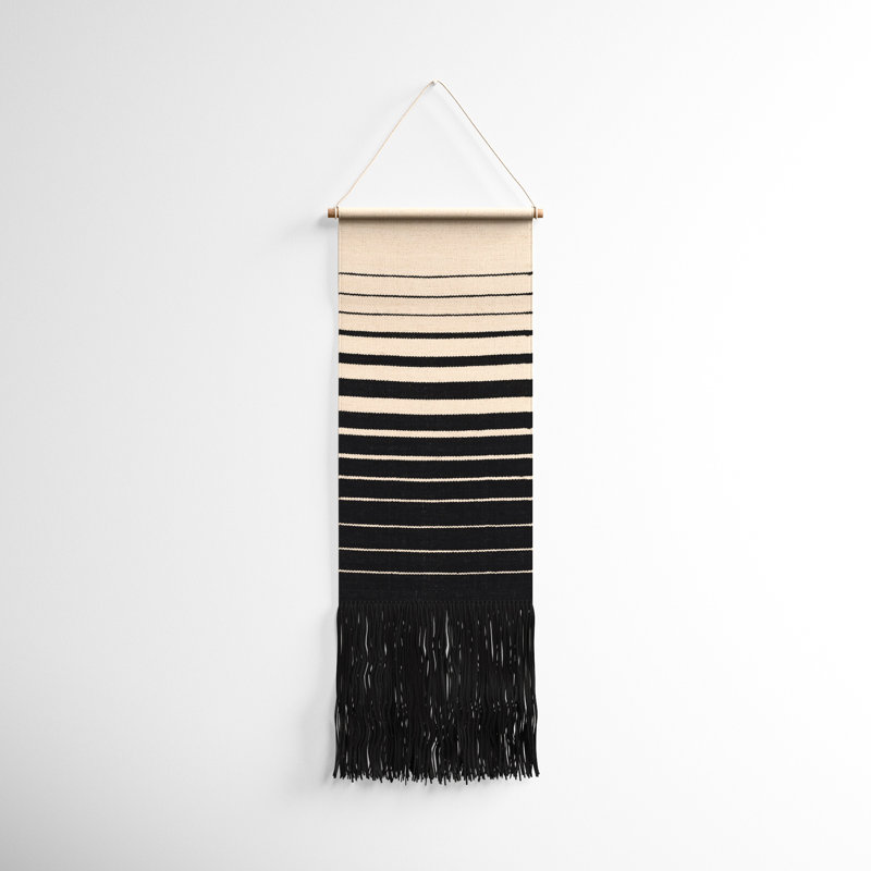 Embroidered Jute Hand Woven Abstract Wall Hanging 