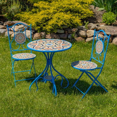 Volterra Three Piece Round Diara Bistro Set