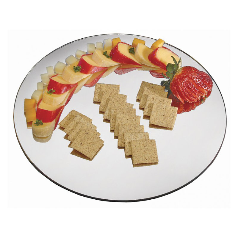 Round Mirror Tray, 0.5" H x 12" W x 12" D