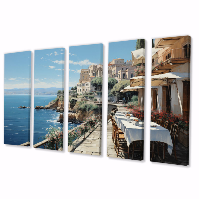 Italie, côte d'Amalfi, romance sur toile, 5 pièces