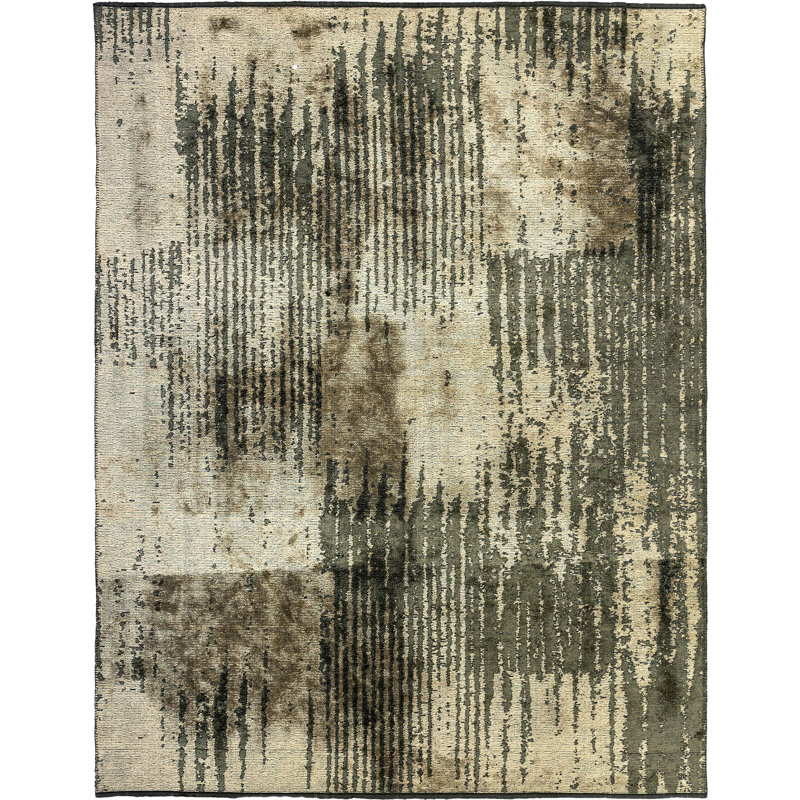 Tapis gris / gris anthracite à tissage plat abstrait Rapture, Rectangle 7 pi 10 po x 11 pi 2 po