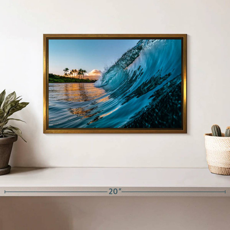 Vague du matin, Cadre flottant doré, 13 po x 9 po