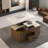 5-piece Modern Lift-up Coffee Table With 4 Stools Set, 1 Hidden Storage And 2 Drawers-1076177828