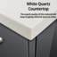 24 po L x P 22 po. Meuble-lavabo gris foncé - 18 grands espaces de rangement en miroir