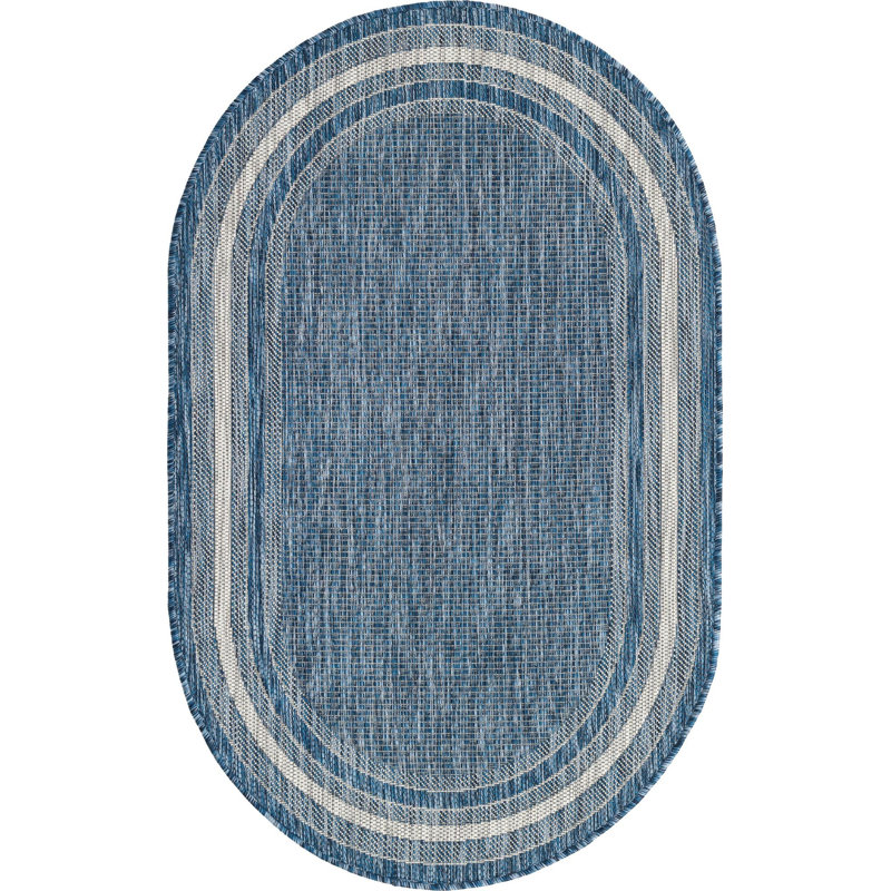 Tapis intérieur / extérieur bleu Swanee, Blue, Oval 4'1" x 6'1"