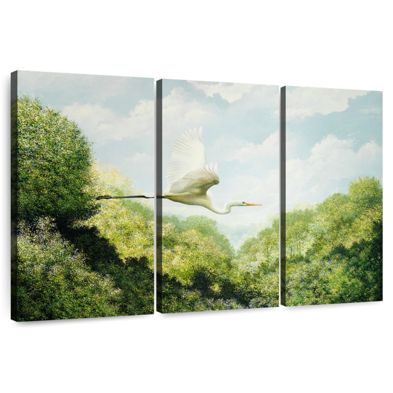Brampt Flying Egret, 14" H x 23" W