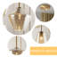 Luminaire suspendu en verre 3 lumières champagne doré - cordon réglable, luxueux plafonnier (sans ampoule)
