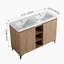 Meuble-lavabo double autoportant 47,6 po avec plateau en résine Elrico