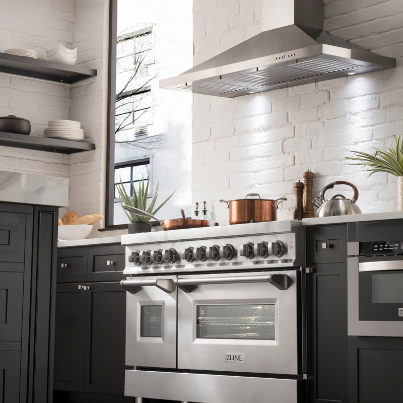 ZLINE 48" Legacy Dual Fuel Range w/ 7 Burner Gas Cooktop and 2 Electric Ovens, Blue Matte Stainless Steel