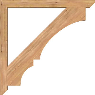 3 1/2"W x 46"D x 46"H Balboa Slat Smooth Bracket, Western Red Cedar