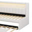 Lit plateforme simple tapissier avec ports USB, ceinture à DEL et lit gigogne-389472766