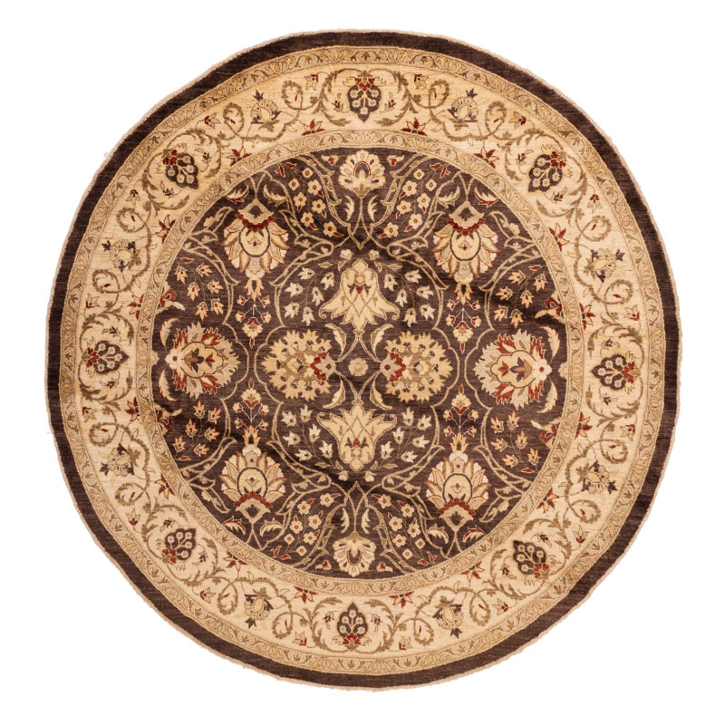 Tapis brun foncé Peshawar Oushak 8 pi 11 po x 9 pi 2 po