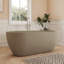 Baignoire de trempage autoportante en béton à surface solide 63 po Fslefay Terrazzo-125360110