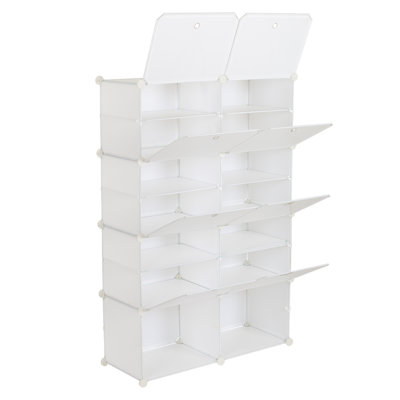 Ailssa 28 Pair Stackable Shoe Storage Cabinet