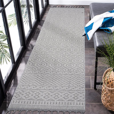 Loom & 2X8 Area Rug White Geometric, Stain- Non-Shedding, For Home Office Eat-In Kitchen, Soft And , Pet Safe Geometric Rug, Stain Bedroom Entryway, Long-Lasting,
