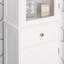 Armoire de rangement mince, armoire de salle de bain haute, tour de lin étroite avec porte en acrylique, tiroir et tablettes, blanc