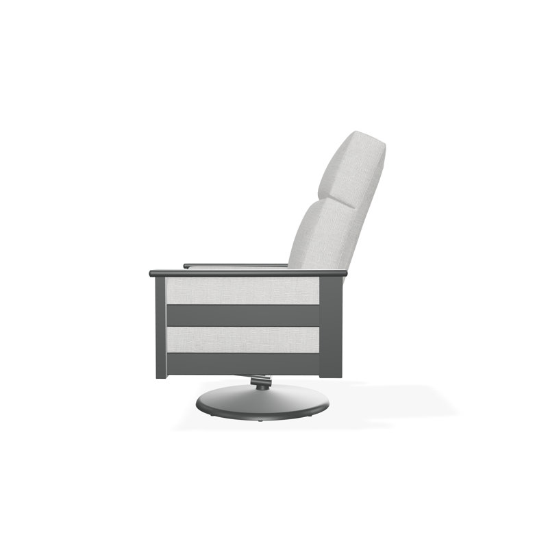 Leeward Polymer Outdoor Lounge Chair, Graphite, Grasscloth Cloud