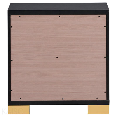 Black 2-Drawer Nightstand